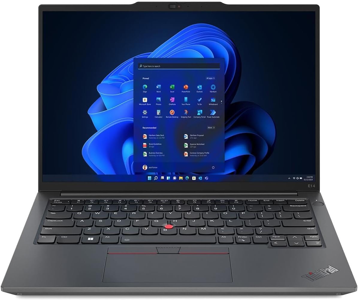 Portable LENOVO THINKPAD E14 G5 Intel Core i7-13 ème Gen-16 Go DDR4 RAM-512 Go-SSD-ECRAN 14 pouces-FreeDOS + Licence Windows 11 Pro