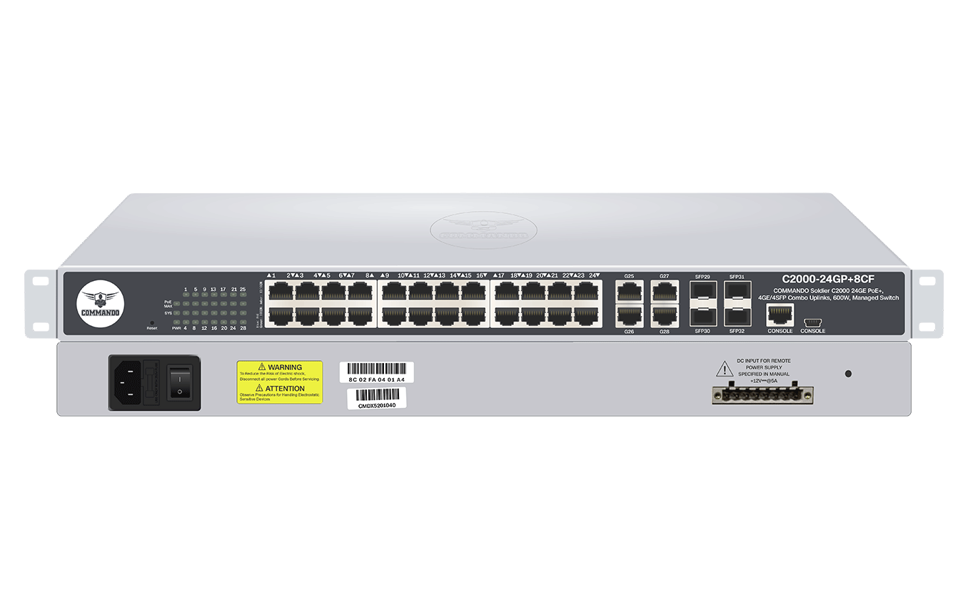 SWITCH COMMANDO MANAGEABLE C2000 24 ports Gigabyte + POE 600 w