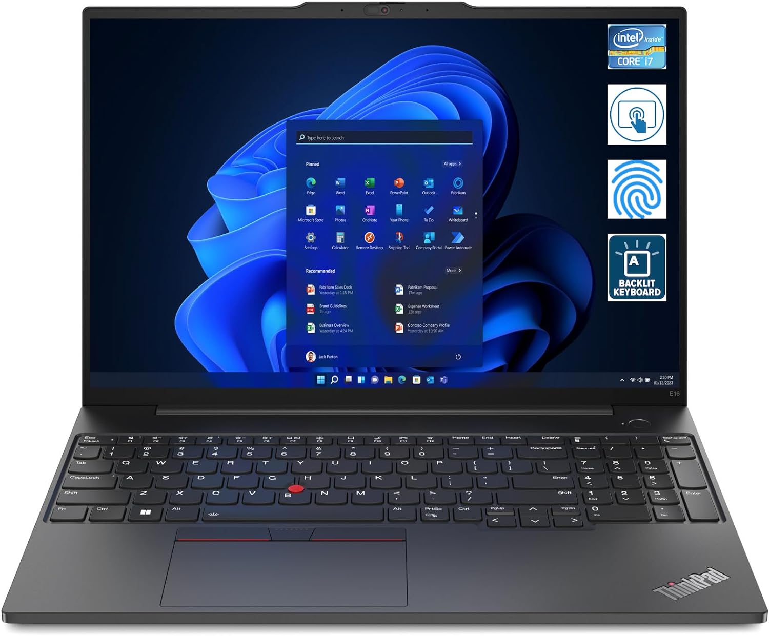 Portable LENOVO THINKPAD E16 Intel Core i7-13 ème Gen-16 Go DDR4 RAM-512 Go SSD-2 Go graphics-ECRAN 16 pouces-Windows 11 Pro