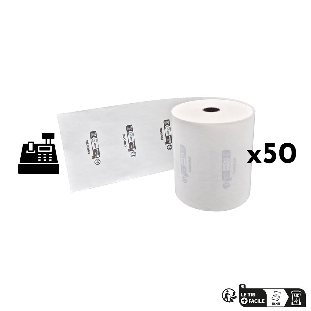 Papier Thermique Imprimante De Caisse 80 X 80 X 12 Mm BLANC