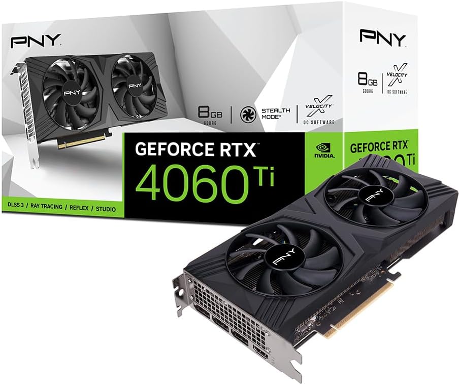 CARTE GRAPHIQUE PNY PCI EXPRESS 8oGo GAMIN GEFORCE VERTO DUAL FAN RTX4060 EDITION DLSS3