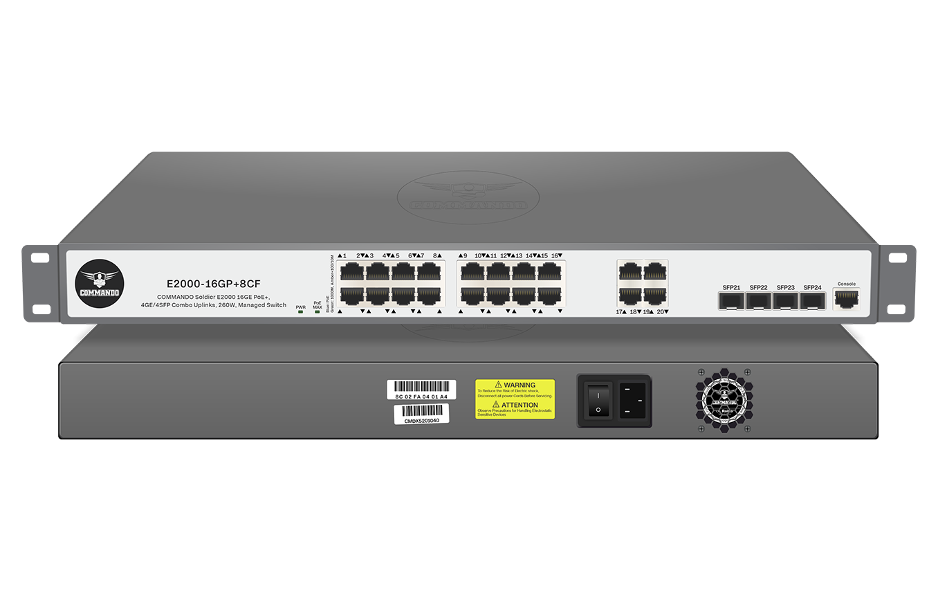 SWITCH COMMANDO MANAGEABLE E2000 16GE POE