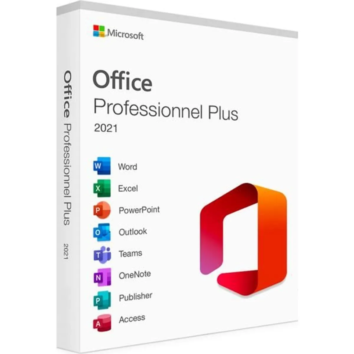LICENCE MICROFOSFT OFFICE PROFESSIONNELLE PLUS 2021 COFFRET 1Poste